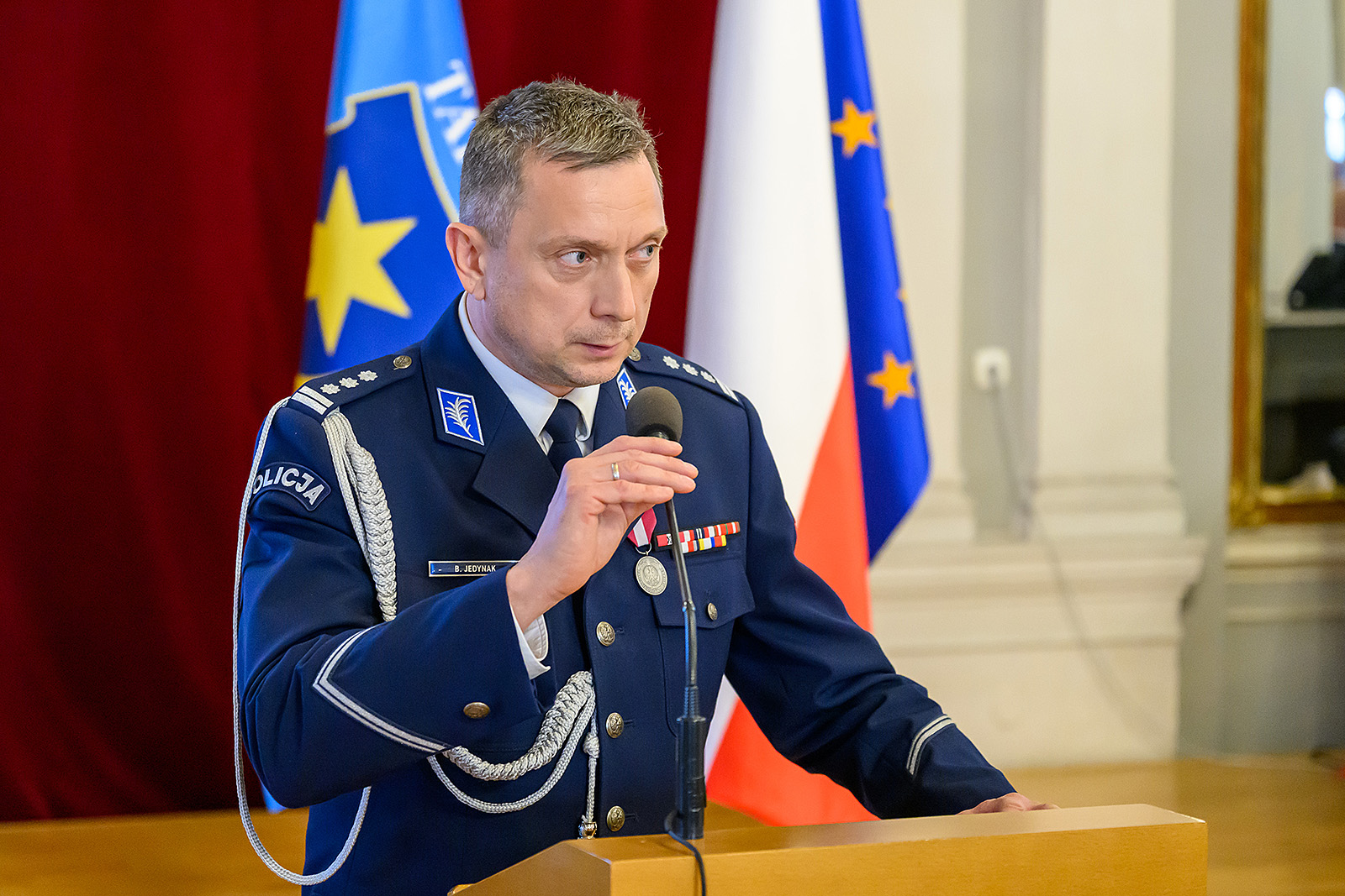 Bogumił Jedynak przemawia po objęciu funkcji