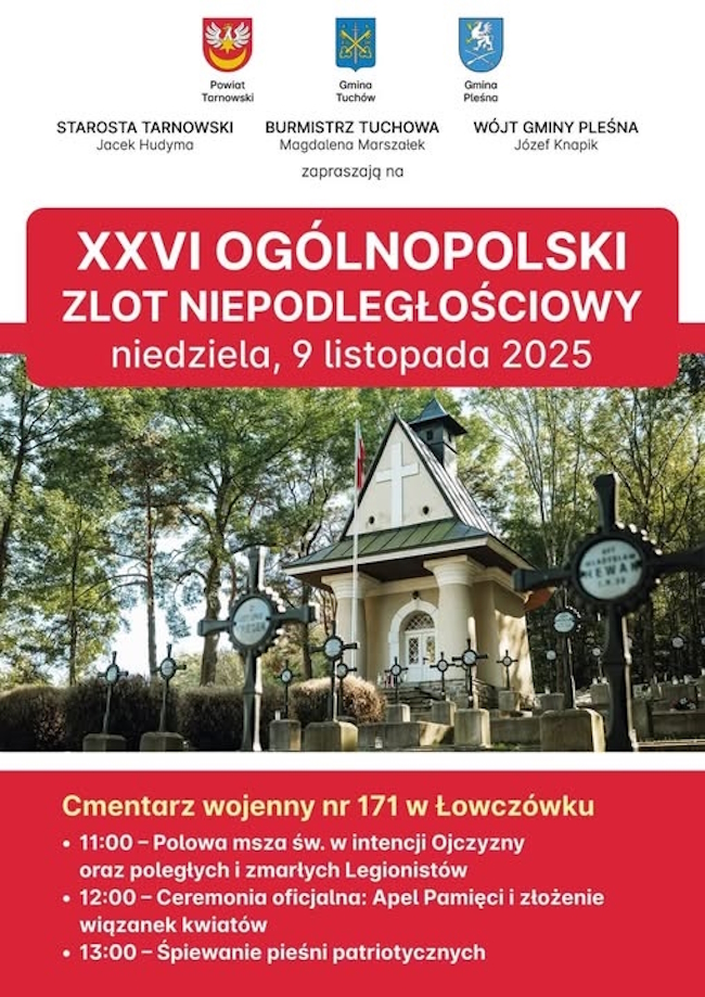 Plakat z zaproszeniem na uroczystości w Łowczówku